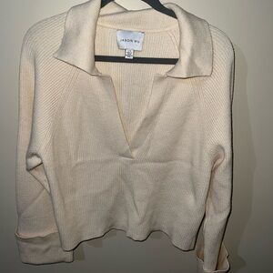 Jason Wu V-Neck Sweater in Cream